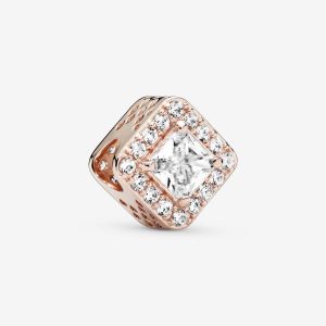 Square Sparkle Halo Charm