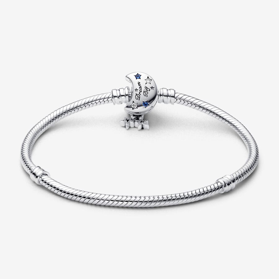 Sparkling Moon Clasp Snake Chain Bracelet - Image 2