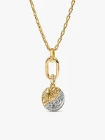 Sun and Moon Medallion Charm Necklace Set