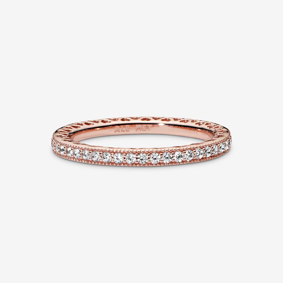 Sparkle & Hearts Ring Rose gold plated - Image 3