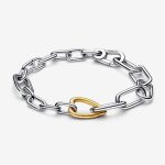 Two-tone Heart Openable Link Chain Bracelet
