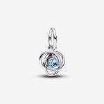 March Sea Aqua Blue Eternity Circle Dangle Charm