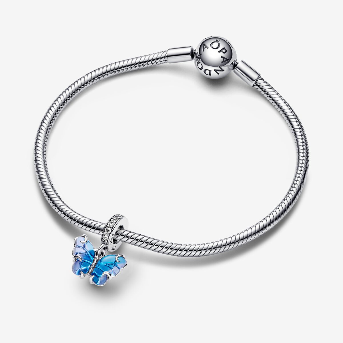 Blue Murano Glass Butterfly Dangle Charm - Image 5