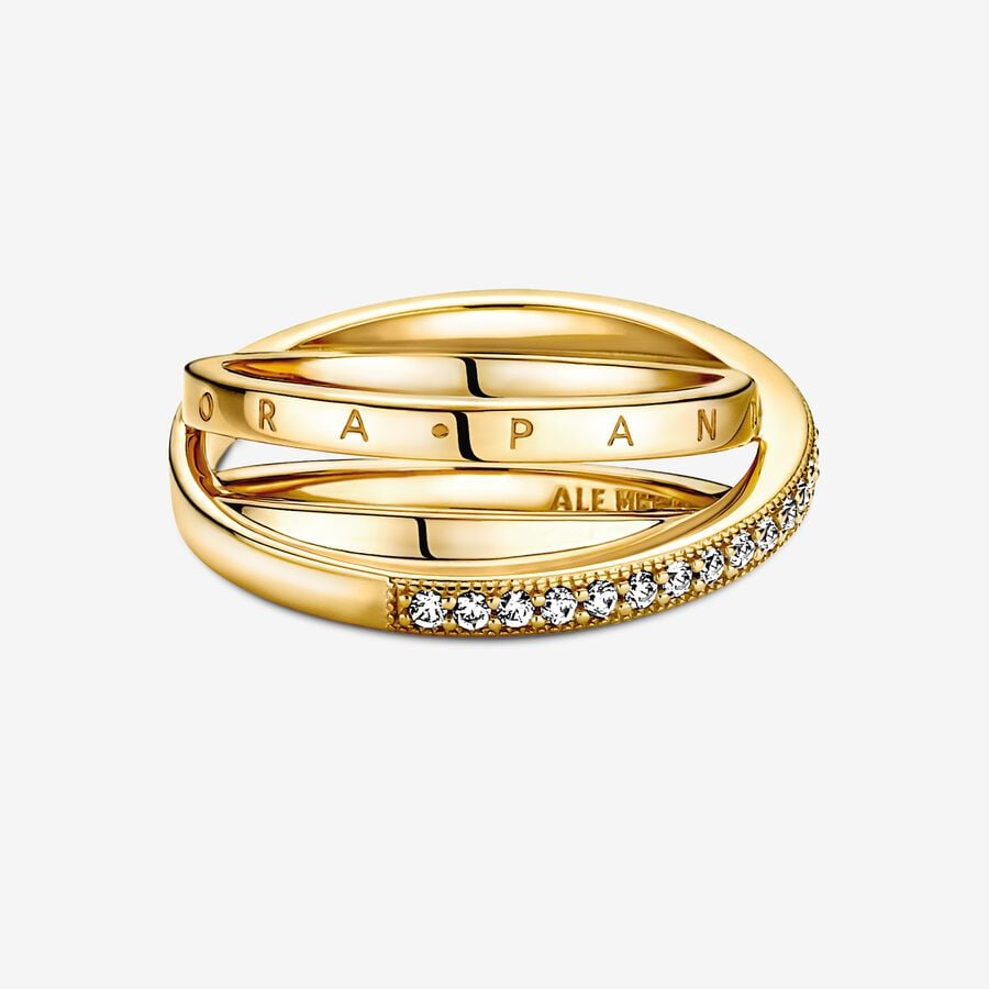 Crossover Pavé Triple Band Ring - Image 3
