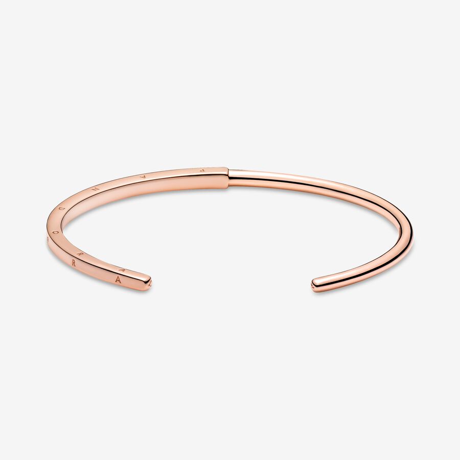 Signature I-D Open Bangle Rose gold plated - Image 3