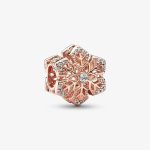 Rose Gold-Plated Festive Snowflake Charm