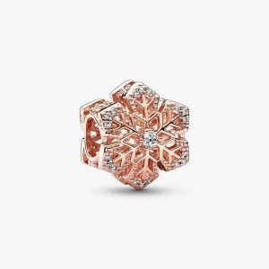 Rose Gold-Plated Festive Snowflake Charm