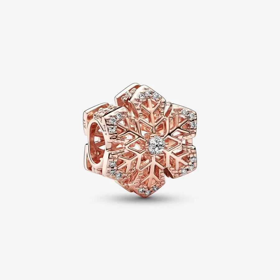 Rose Gold-Plated Festive Snowflake Charm