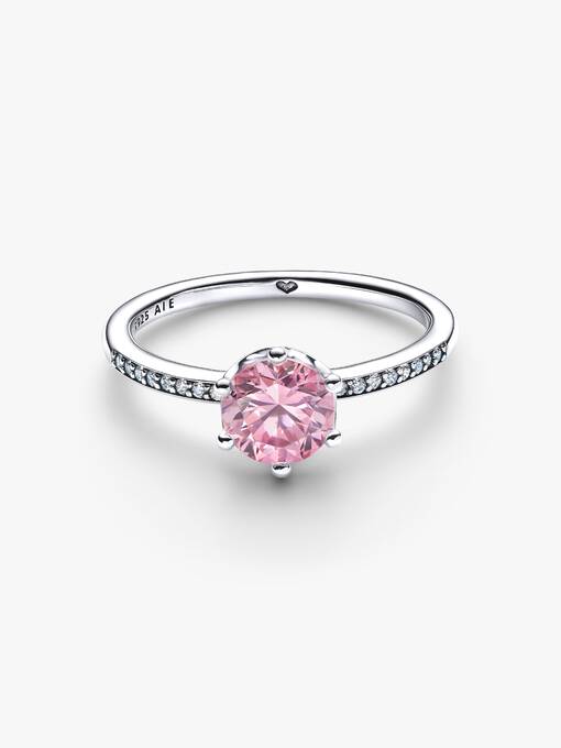 Pink Sparkling Crown Ring - Image 2