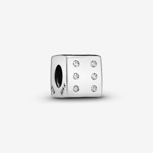 Sparkling Dice Charm Sterling silver