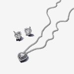 Sparkling Double Heart Halo Jewelry Gift Set