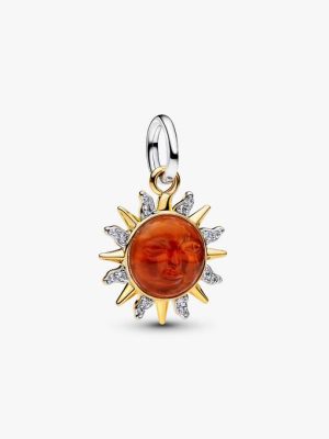 Swirling Sun Two-Tone Dangle Charm