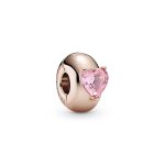 Rose Pink Heart Solitaire Clip