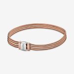 Reflexions Multi Snake Chain Rose Bracelet