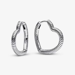 Heart Charm Hoop Earrings