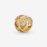 Openwork Family Roots Charm Gold