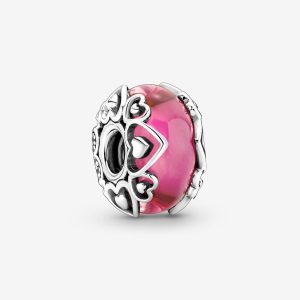 Reveal Your Love Pink Murano Glass Charm