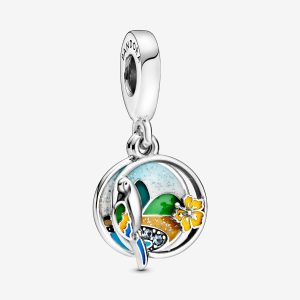 Brazil Beach & Parrot Dangle Charm