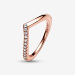 Timeless Wish Half Sparkling Ring Rose gold plated