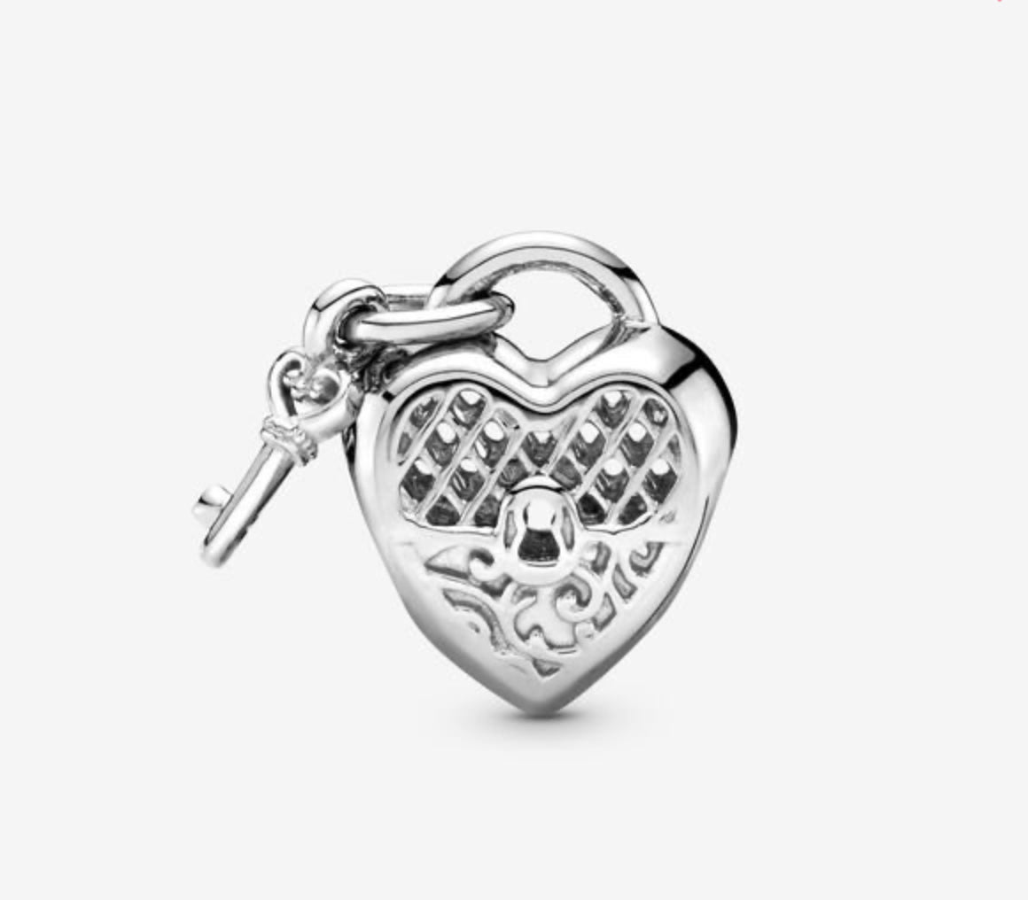 Love You Heart Padlock Charm - Image 2