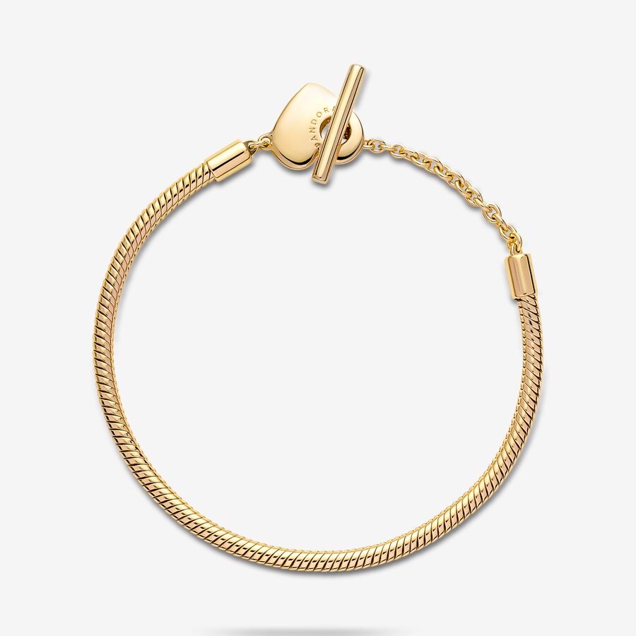 Moments Heart T-Bar Snake Chain Bracelet - Image 3