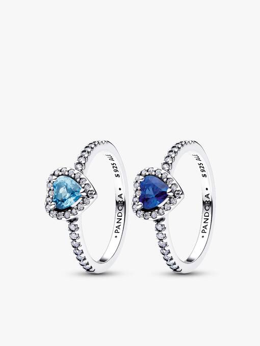 Deep Ocean Elevated Hearts Ring Set