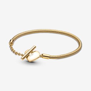 Moments Heart T-Bar Snake Chain Bracelet