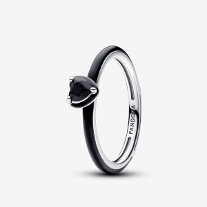 Black Chakra Heart Ring