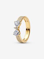 Sparkling Bow Double-row Ring