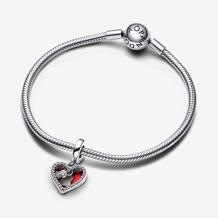 Red Heart & Keyhole Double Dangle Charm - Image 4