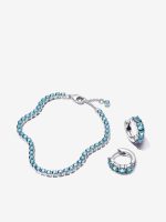 Sparkling Light Blue Tennis Jewelry Set
