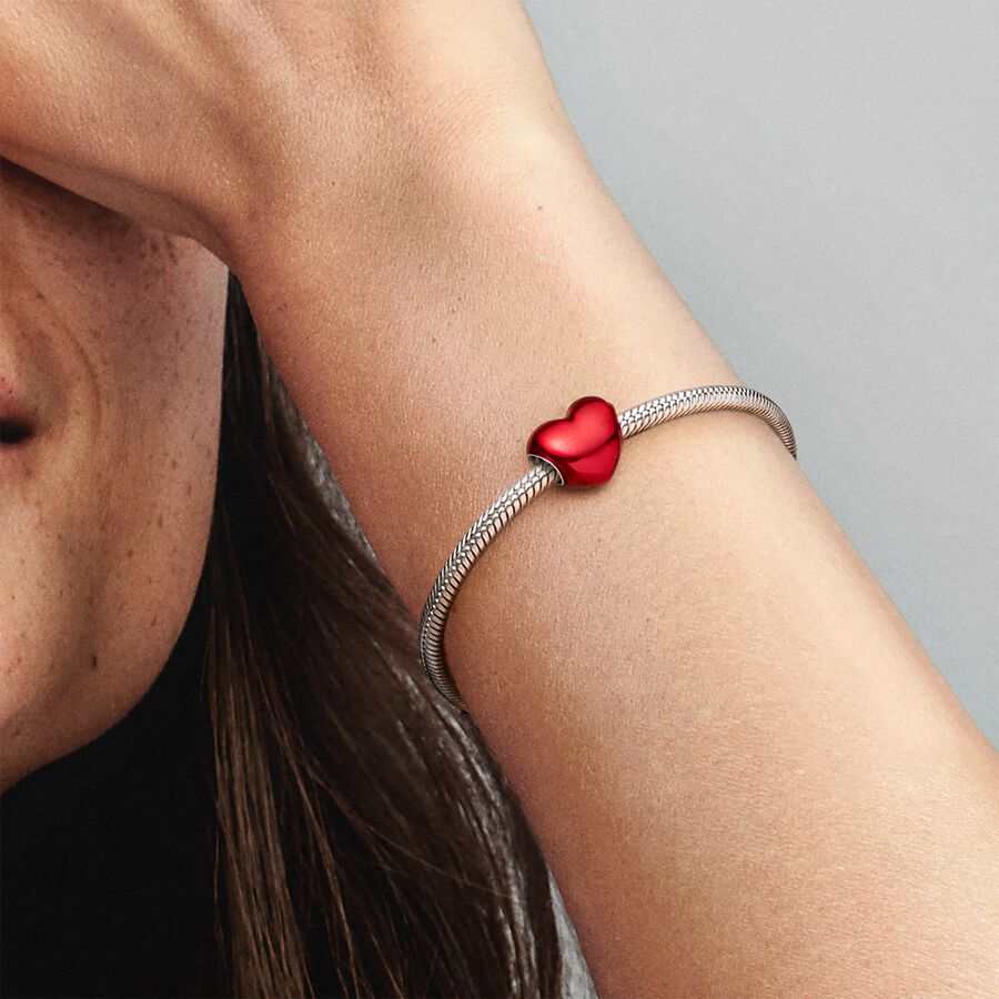 Metallic Red Heart Charm - Image 2