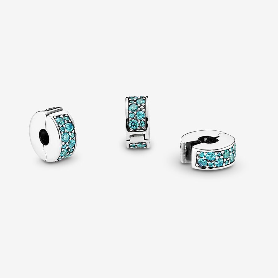 Teal Pavé Clip Charm