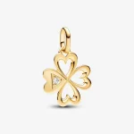 Heart Four-leaf Clover Medallion Charm