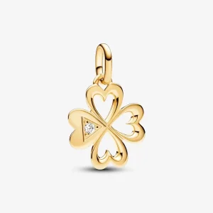 Heart Four-leaf Clover Medallion Charm