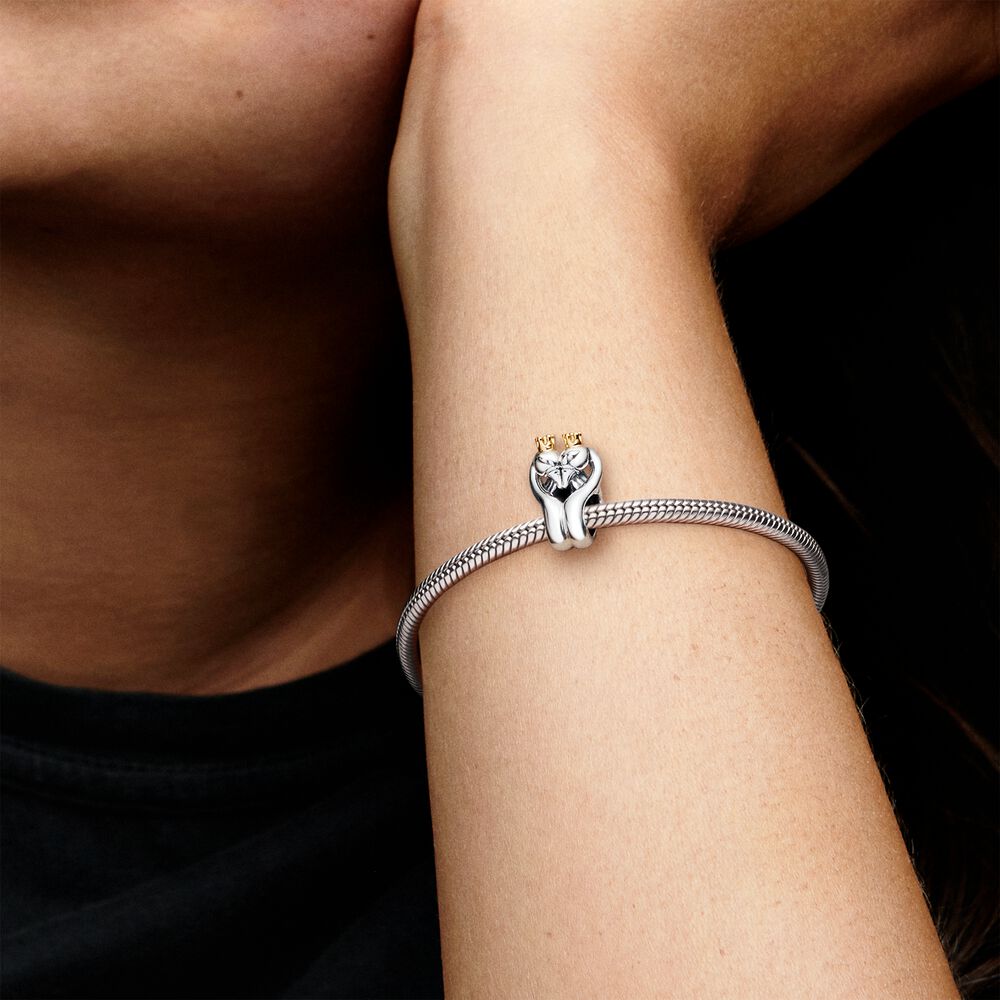 Two-tone Swans & Heart Charm - Image 2