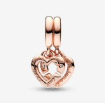Linked Sister Hearts Split Dangle Charm