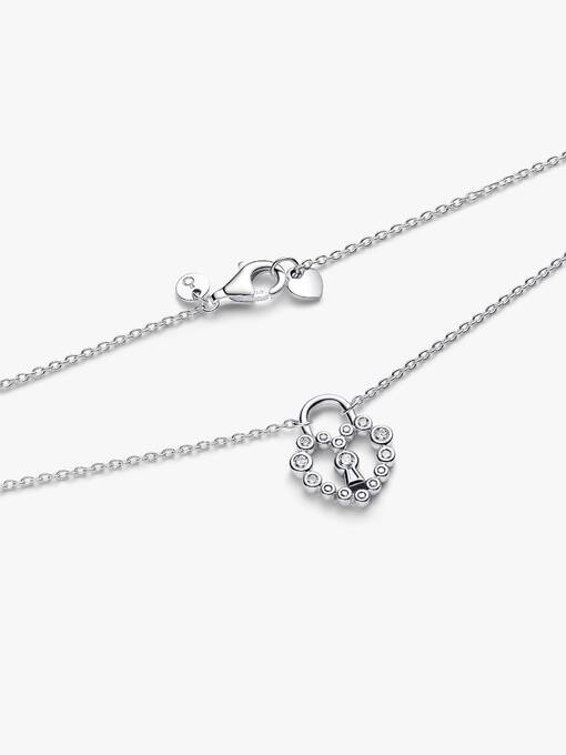 Sparkling Heart Padlock Pendant Necklace - Image 2