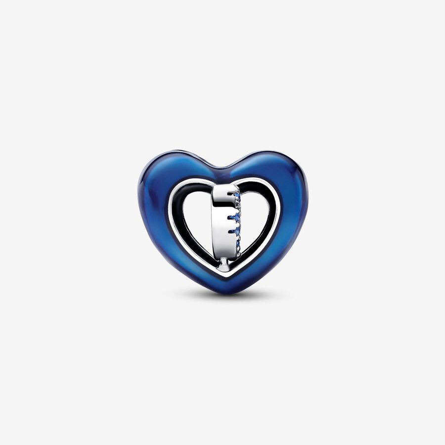 Blue Spinnable Heart Charm - Image 3
