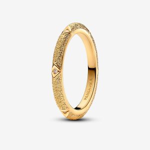 ME Texture & Stones Ring Gold plated