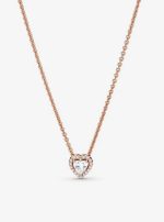 Sparkling Heart Collier Necklace-Rose