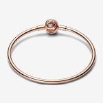 Moments Encircled Clasp Bangle-Rose gold plated