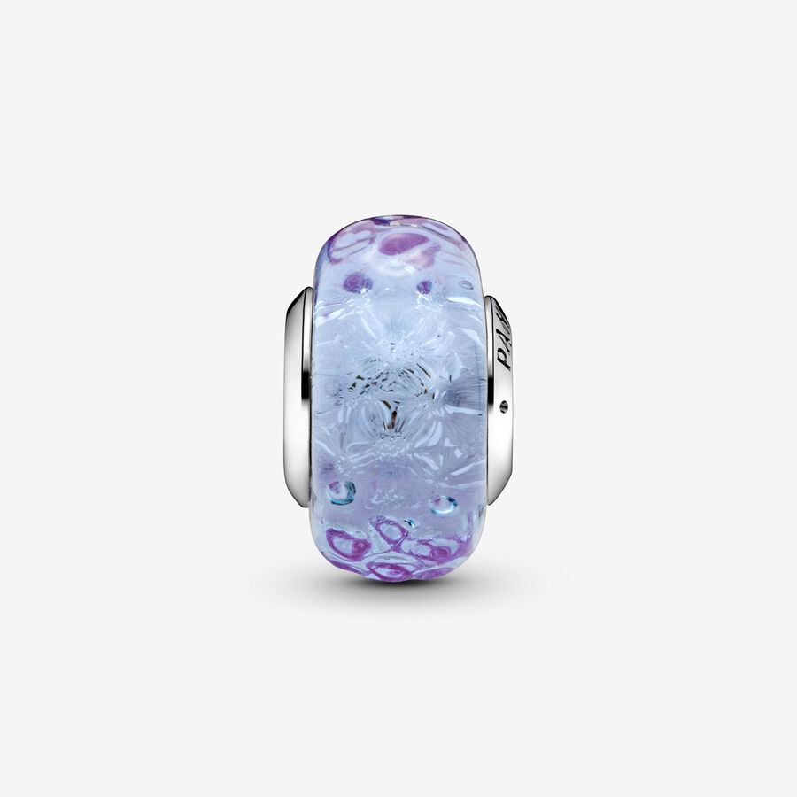 Wavy Lavender Murano Glass Charm - Image 3