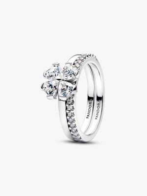 Sparkling Lucky Clover Splittable Ring