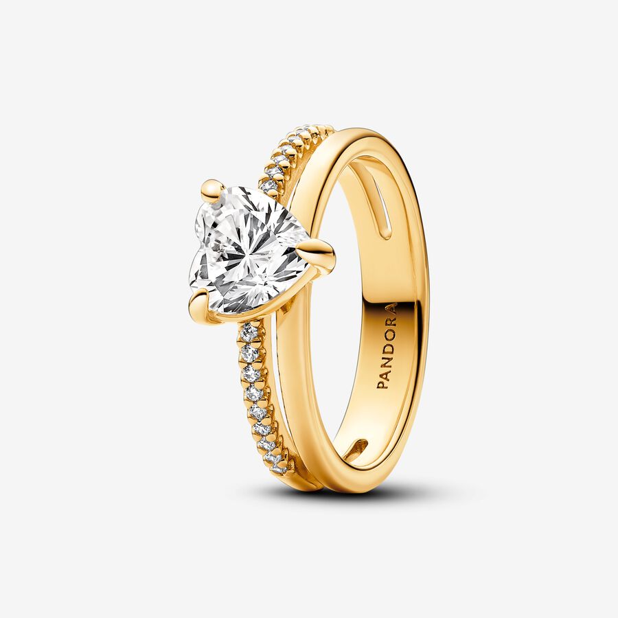 Double Band Heart Ring - Image 2