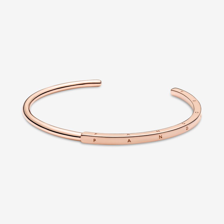 Signature I-D Open Bangle Rose gold plated - Image 2