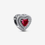 Sparkling Leveled Hearts Charm red
