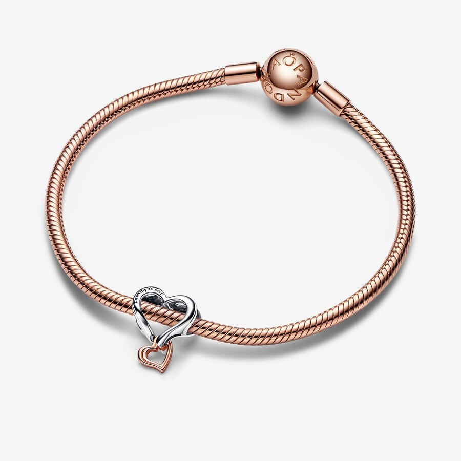 Two-tone Openwork Infinity Heart Charm - Image 2