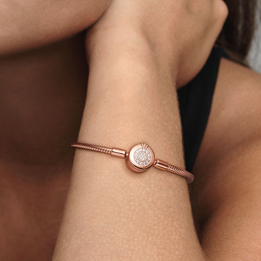 Smooth Rose Signature Padlock Bracelet - Image 2
