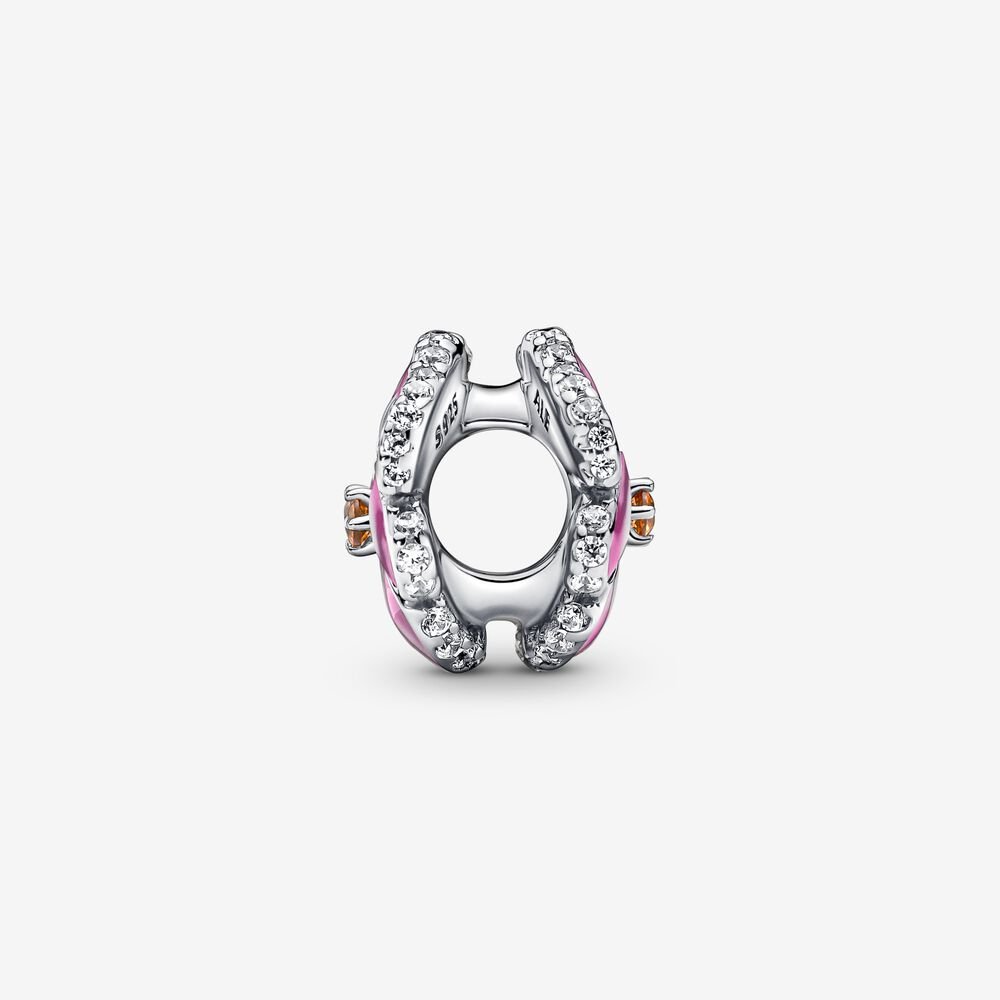 Pink Pansy Flower Charm - Image 3